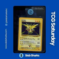 1999 POKEMON BASE SET UNLIMITED #16/102 ZAPDOS HOLO RARE - Image 1