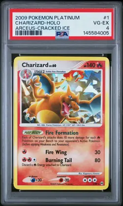2009 POKEMON PLATINUM ARCEUS CRACKED ICE #1 CHARIZARD-HOLO PSA 4 - Image 1