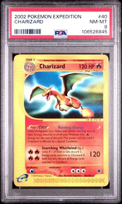 2002 POKEMON EXPEDITION #40 CHARIZARD PSA 8 - Image 1