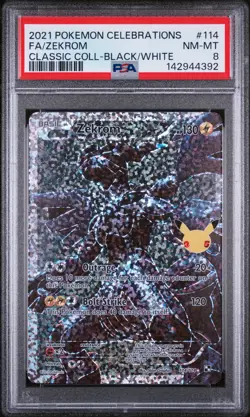 2021 POKEMON CELEBRATIONS CLASSIC COLLECTION #114 FULL ART/ZEKROM PSA 8 - Image 1