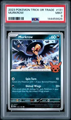 2023 POKEMON TRICK OR TRADE #131 MURKROW PSA 9 - Image 1