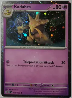 Fart Swirl 🌀 Kadabra 064/165 Cosmos Holo Bleed Error Rare Pokemon TCG ✨ - Image 2