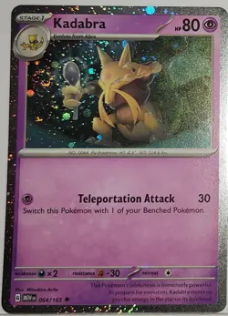 Fart Swirl 🌀 Kadabra 064/165 Cosmos Holo Bleed Error Rare Pokemon TCG ✨ - Image 3