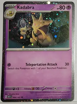 Fart Swirl 🌀 Kadabra 064/165 Cosmos Holo Bleed Error Rare Pokemon TCG ✨ - Image 4