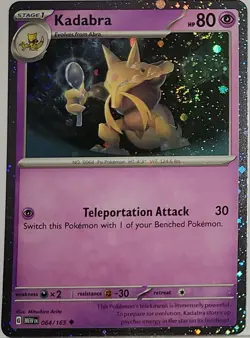 Fart Swirl 🌀 Kadabra 064/165 Cosmos Holo Bleed Error Rare Pokemon TCG ✨ - Image 5