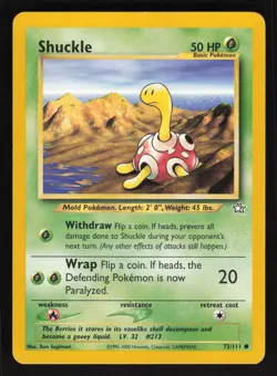 Pokemon Neo Genesis 72/111 Shuckle Card TCCCX A - Image 1