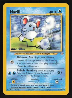 Pokemon Neo Genesis 66/111 Marill Card TCCCX A - Image 1