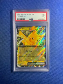 2025 POKEMON PRE EN-PRISMATIC EVOLUTIONS 028 PIKACHU EX PSA 9 - Image 1