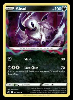Pokemon Absol #076/159 tcg Near Mint or Better - Image 1