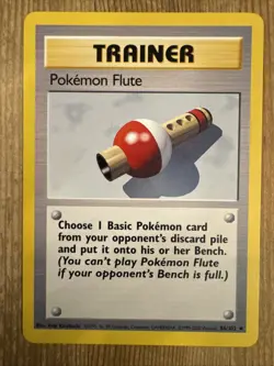 Pokemon Flute 86/102 Base Set Uncommon 1999 Pokemon Vintage WOTC 4th Print VLP - Image 1