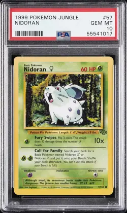 1999 POKEMON JUNGLE #57 NIDORAN PSA 10 - Image 1