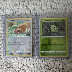 Pokemon GO TCG 2022—Bidoof 059 & Spinarak 006 (Peelable Ditto)—NM - Image 1