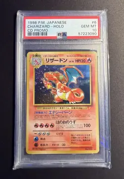 Pokemon Charizard CD Promo Holo #006 PSA 10 Japanese - Image 1