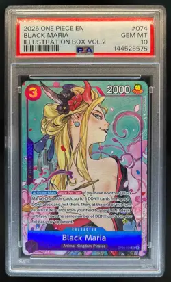 2025 One Piece Illustration Box Volume 2 Promo Black Maria #OP08-074 PSA 10 Gem - Image 1