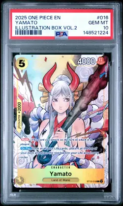 2025 ONE PIECE PROMOS ILLUSTRATION BOX VOL.2 #016 YAMATO PSA 10 - Image 1