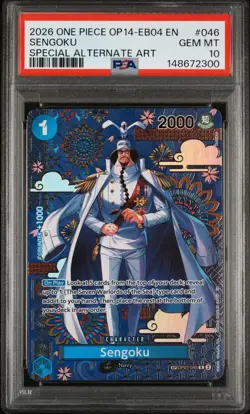 2026 ONE PIECE THE AZURE SEA'S SEVEN SPECIAL ALTERNATE ART #046 SENGOKU PSA 10 - Image 1