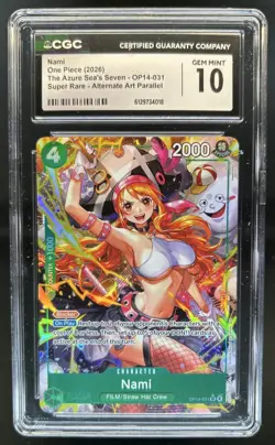 2026 One Piece Azure Sea's Seven Nami Super Rare Alternate Art #OP14-031 CGC 10 - Image 1