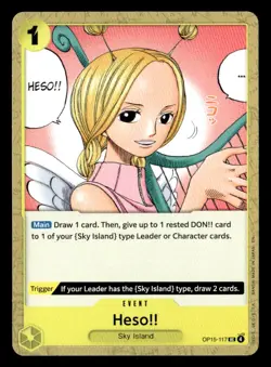 One_piece Adventure on Kami's Island #OP15-117 Heso!! tcg NM - Image 1