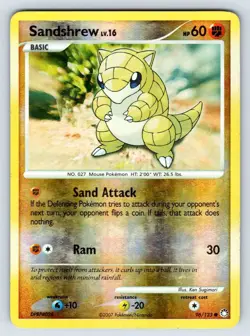 Sandshrew 96/123 Mysterious Treasures Reverse Holo Common Pokemon Card LP - Image 1