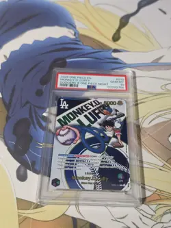 2025 One Piece Promo LA Dodgers One Piece Night Monkey D Luffy PSA 10 - Image 2