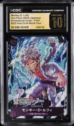 2023 ONE PIECE PROMO BCG FEST 23-24 WORLD TOUR MONKEY D. LUFFY CGC 10 PRISTINE - Image 1