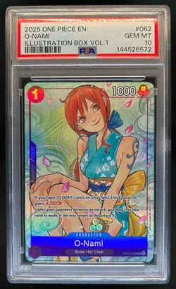 2025 One Piece Illustration Box Volume 1 Promo O-Nami #OP05-062 PSA 10 Gem - Image 1
