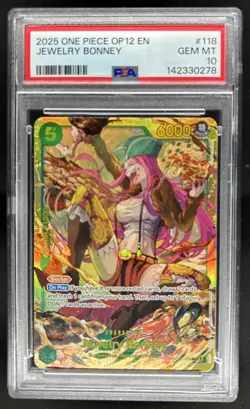 2025 One Piece Legacy of the Master Jewelry Bonney Secret Rare #OP12-118 PSA 10 - Image 1