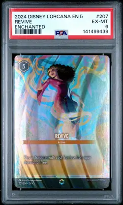 2024 DISNEY LORCANA EN 5-SHIMMERING SKIES ENCHANTED #207 REVIVE PSA 6 - Image 1