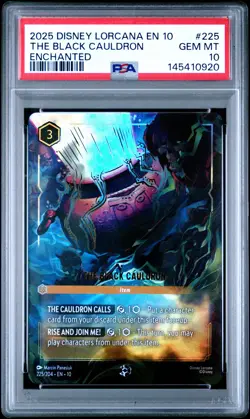 2025 DISNEY LORCANA WHISPERS IN THE WELL ENCHANTED THE BLACK CAULDRON PSA 10 - Image 1