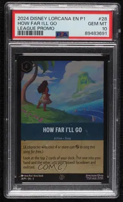 2022 Disney Lorcana - Promos How Far I'll Go #28 PSA 10 GEM MT - Image 1