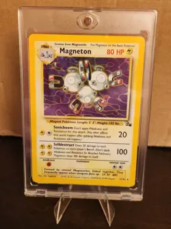 Magneton Pokemon TCG Fossil Set Holo Rare Card 11/62 Vintage LP 1999 - Image 1