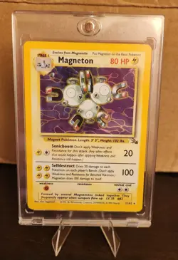 Magneton Pokemon TCG Fossil Set Holo Rare Card 11/62 Vintage LP 1999 - Image 3