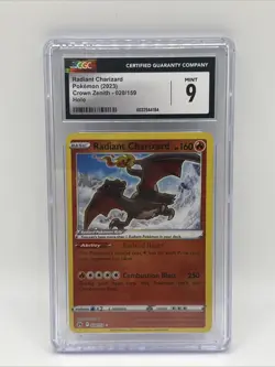 CGC 9 Radiant Charizard Crown Zenith 020/159 Radiant Rare Holo Pokemon TCG Card - Image 1