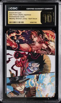 2025 ONE PIECE WEEKLY SHONEN JUMP APRIL ISSUE INSERT ART CARD CGC 10 PRISTINE - Image 1