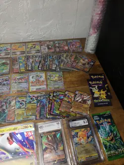 Card Collection Lot of Pokemon Full Art Trainers EX V Graded Poster Packs More - Image 4