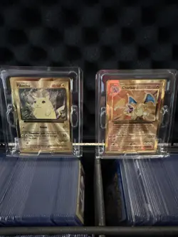 Pokemon Celebrations Gold Metal Charizard & Pikachu Cards 25th Anniversary Lot - Image 1