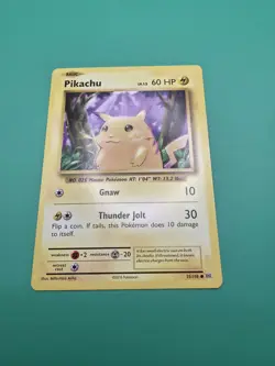 Pokemon Pikachu Common Regular 35/108 Evolutions 60HP Gnaw Thunder Jolt Card - Image 2