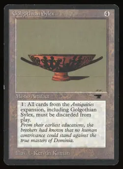 1994 MTG Magic the Gathering Card Antiquities Golgothian Sylex Raw LP TCG - Image 1