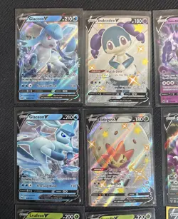 Pokemon V - 18 card Lot Glaceon Leafeon Pikachu Indeedee Slowking - Image 2