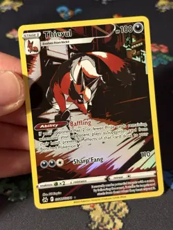 Pokemon Cards Thievul GG17/GG70 Full Art Galarian Gallery Crown Zenith - (NM) - Image 2