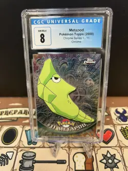 2000 Topps Chrome Metapod Pokemon T.V. #11 CGC NM - MT 8 - Image 1