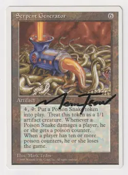 Signed Serpent Generator LP Chronicles Artist Mark Tedin 1995 MTG Magic Vintage! - Image 1