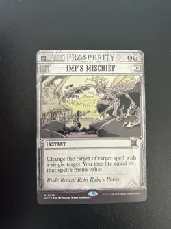 Imp's Mischief Mtg Outlaws of Thunder Junction: Breaking News Regular Rare 15 - Image 1