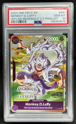 2024 One Piece EN Monkey D. Luffy Offline Regionals V. 2 Finalist #041 PSA 10 - Image 1