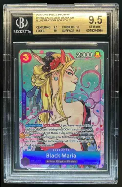 2025 One Piece Illustration Box Volume 2 Black Maria SR #OP08-074 BGS 9.5 Gem - Image 1