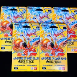 One Piece OP05 EB04 Adventure on Kami Island Sleeved Booster Pack Lot 5 English - Image 1