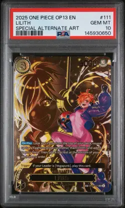 Bandai Namco One Piece Lilith SP Foil Alt Art OP13 Carrying On His Will PSA 10 - Image 1
