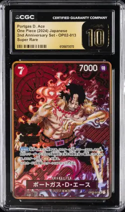 2024 ONE PIECE JPN 2ND ANNIVERSARY SET SUPER RARE PORTGAS D. ACE CGC 10 PRISTINE - Image 1