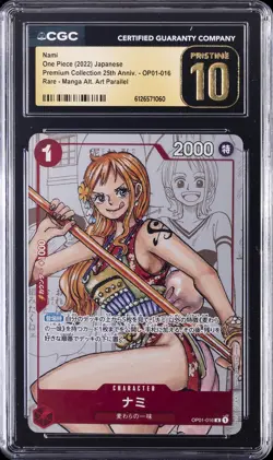 2022 ONE PIECE PREMIUM COLL: 25TH ANNIVERSARY MANGA ALT ART NAMI CGC 10 PRISTINE - Image 1
