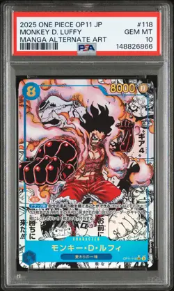 2025 ONE PIECE JPN A FIST OF DIVINE SPEED MANGA ALT ART MONKEY D. LUFFY PSA 10 - Image 1